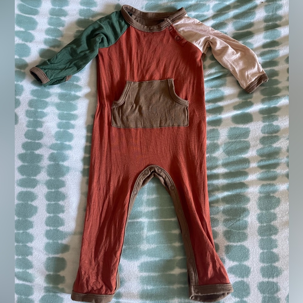 Kyte Baby Rust Colorblock Longall, SZ 0-3 mo